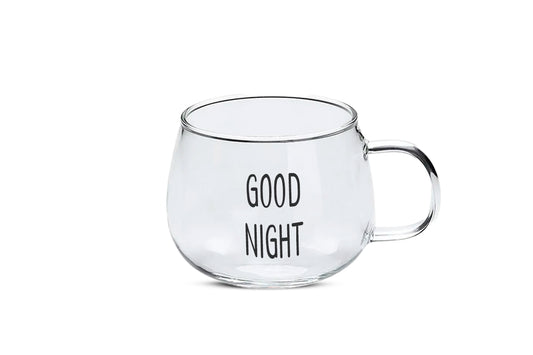 SET DE TAZAS DE VIDRIO GOOD NIGHT.