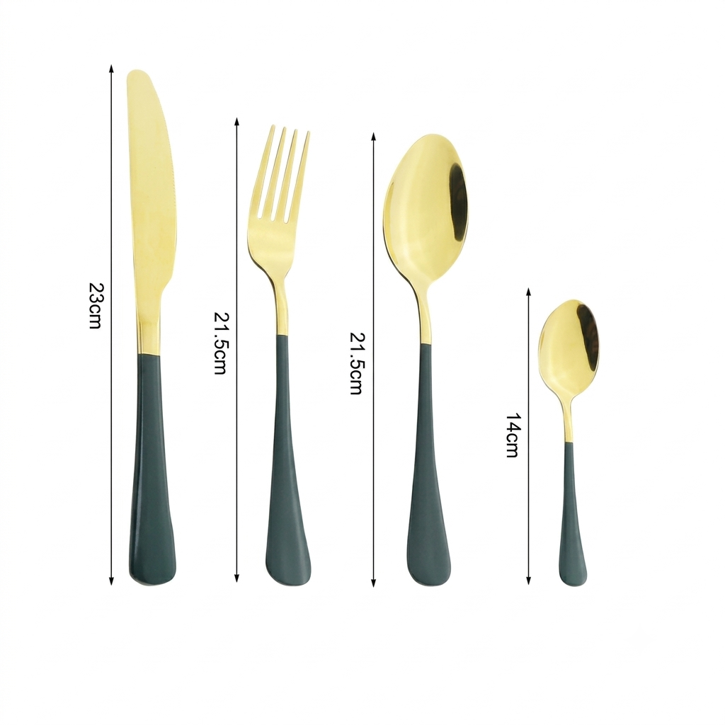 CUBIERTOS GOLD 24PZ.