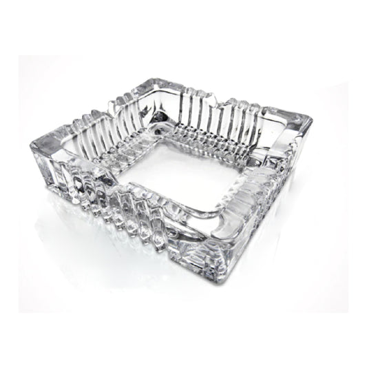 CENICERO DE VIDRIO CUADRADO.